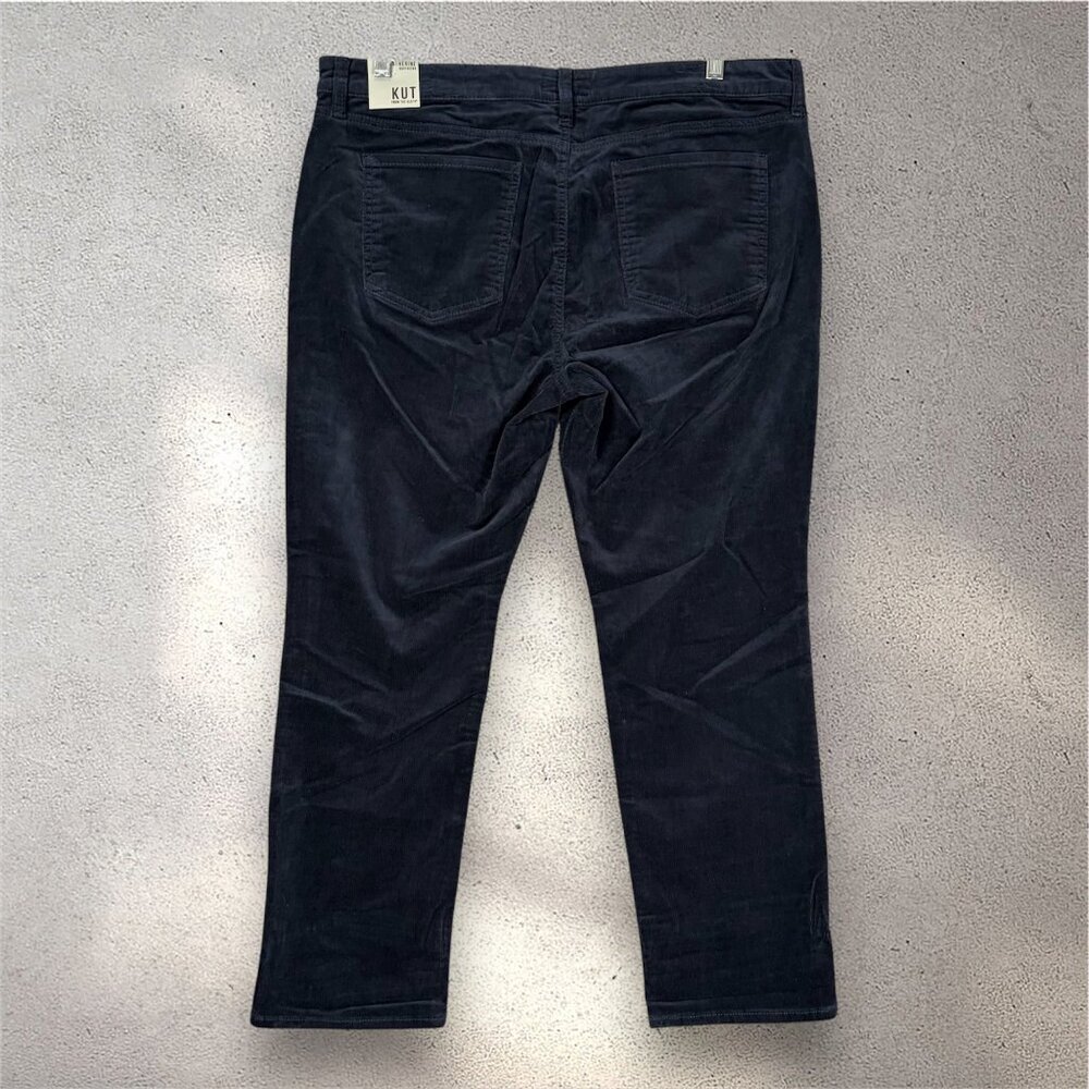 KUT from the Kloth Catherine Boyfriend Corduroy Pants Women’s 16P Navy Stretch - Picture 2 of 8